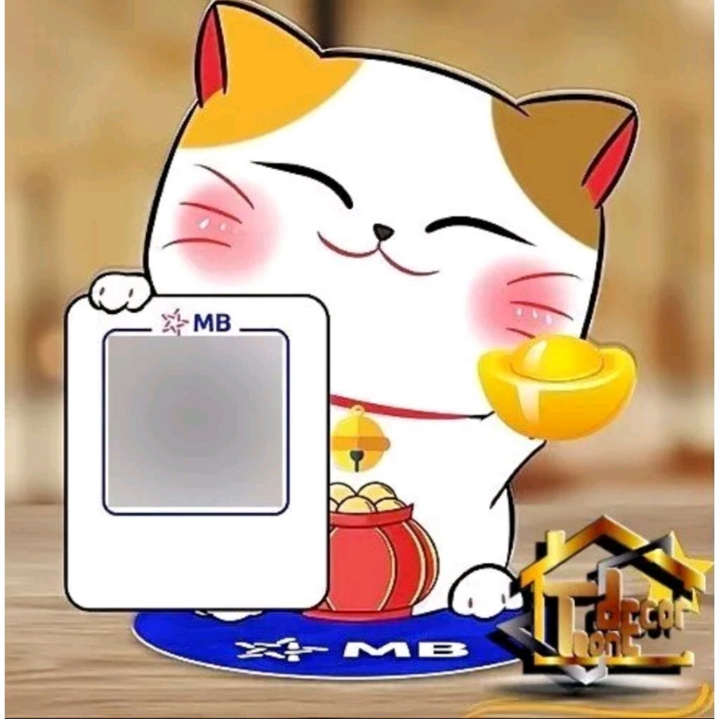 Bảng mã QR code mèo thần tài chất liệu mica, siêu bền, siêu rẻ