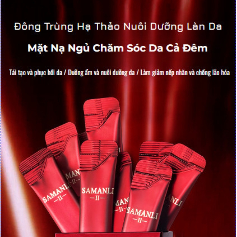 Mặt Nạ Ngủ Đông Trùng Hạ Thảo Cấp Ẩm Hộp 20 Gói Mặt Nạ Ngủ Trắng Da Chống Lão Hóa Da