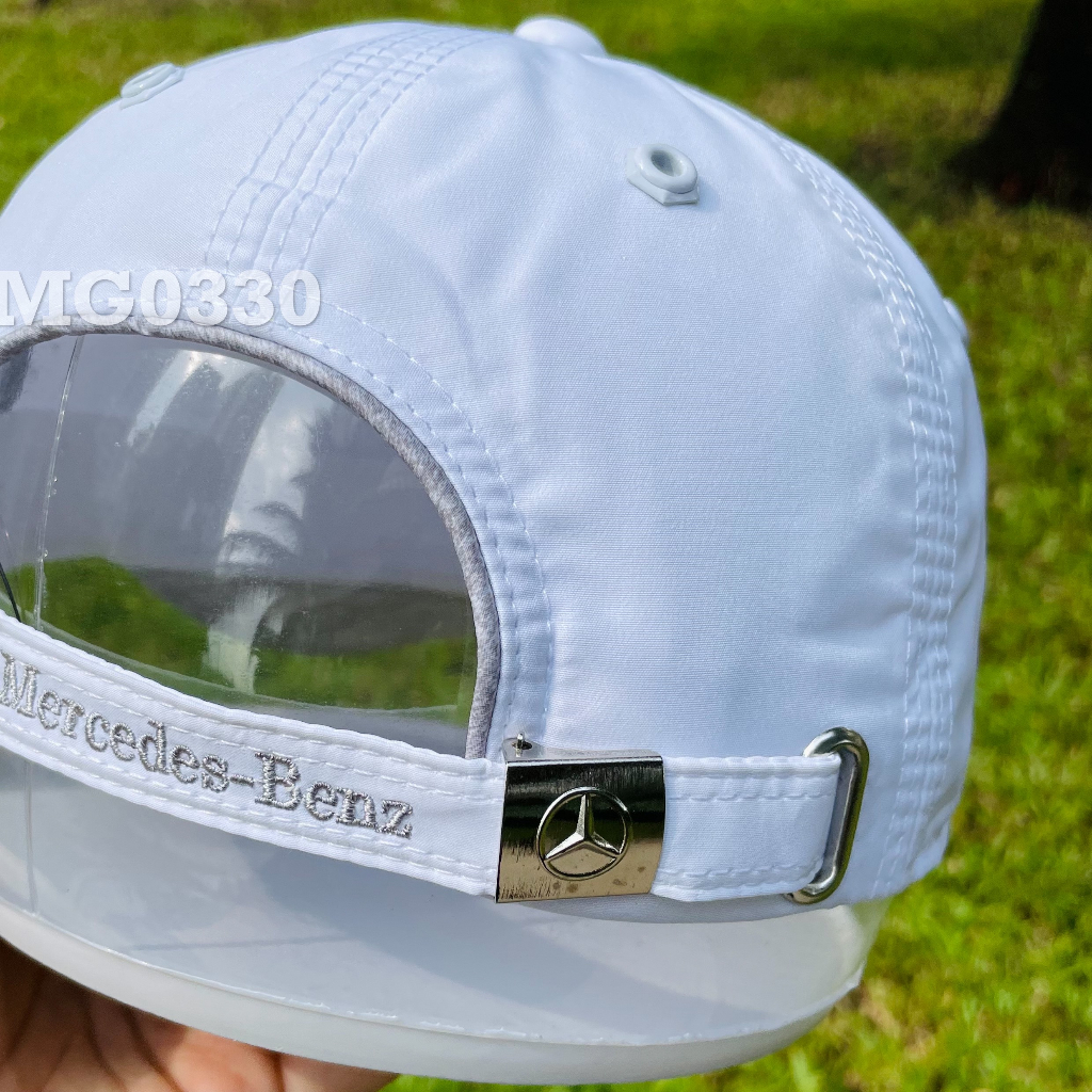 Nón kết Mũ lưỡi trai thể thao nam nữ thêu nổi Mercedes Benz AMG màu trắng MG0330