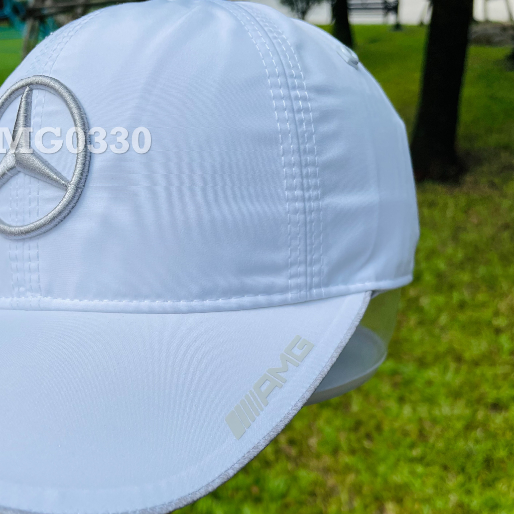 Nón kết Mũ lưỡi trai thể thao nam nữ thêu nổi Mercedes Benz AMG màu trắng MG0330