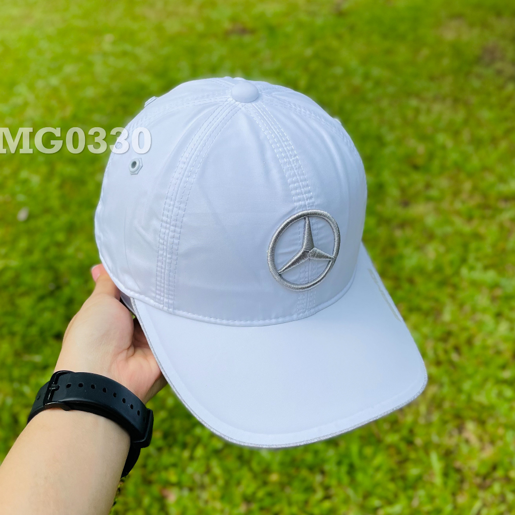 Nón kết Mũ lưỡi trai thể thao nam nữ thêu nổi Mercedes Benz AMG màu trắng MG0330