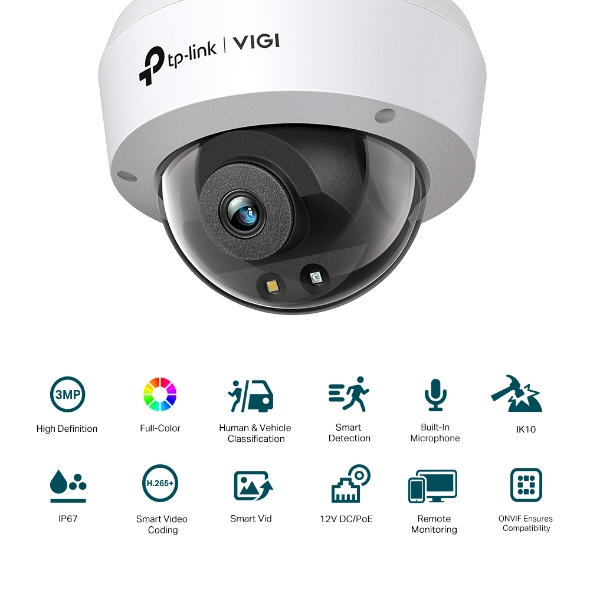 [Hỏa Tốc] Camera IP TP-Link CCTV VIGI C230 3MP Full Color Ngoài Trời, Phát Hiện Thông Minh