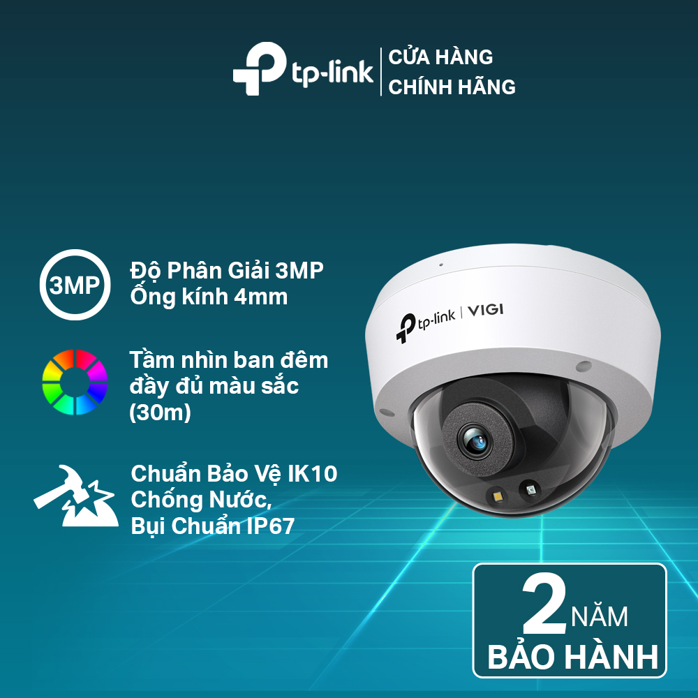 [Hỏa Tốc] Camera IP TP-Link CCTV VIGI C230 3MP Full Color Ngoài Trời, Phát Hiện Thông Minh