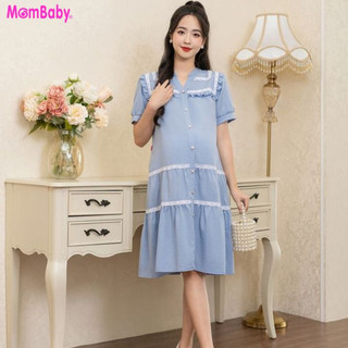 Váy bầu đầm bầu thiết kế dáng xuông hè thoáng mát, công sở, dự tiệc, dạ hội-MOMBABY