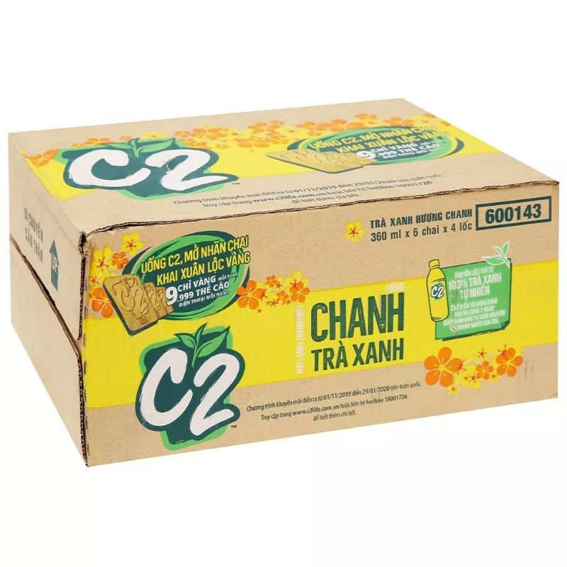 Thùng 24 chai C2 chanh 355ml