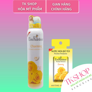Xịt khử mùi toàn thân Enchanteur Charming 150ml VÀ Nước hoa bỏ túi Charming 18ml