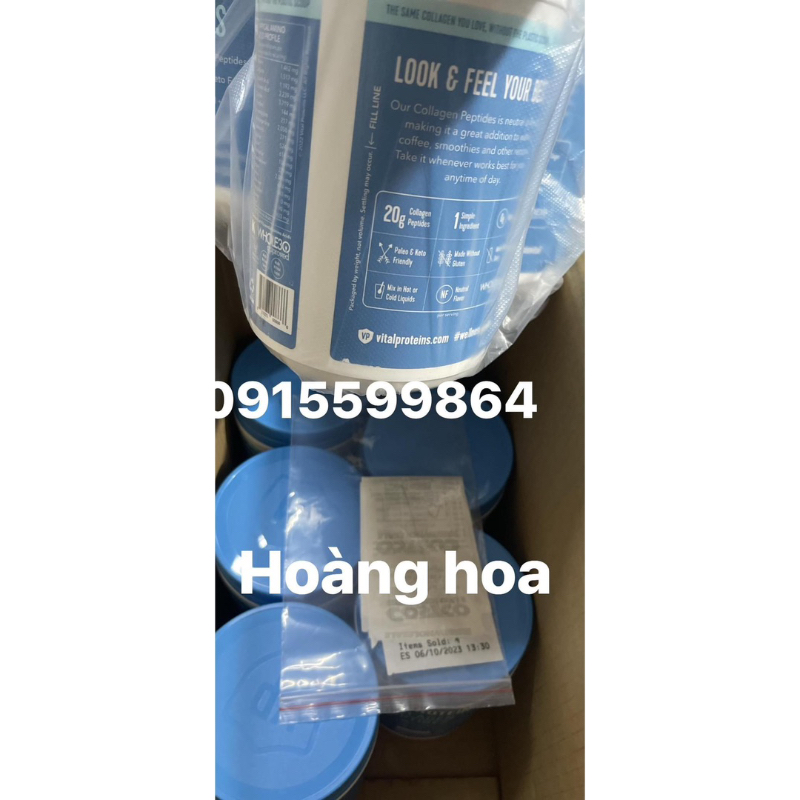 Collagen thủy phân Vital Proteins Collagen Peptides Unflavored 680g