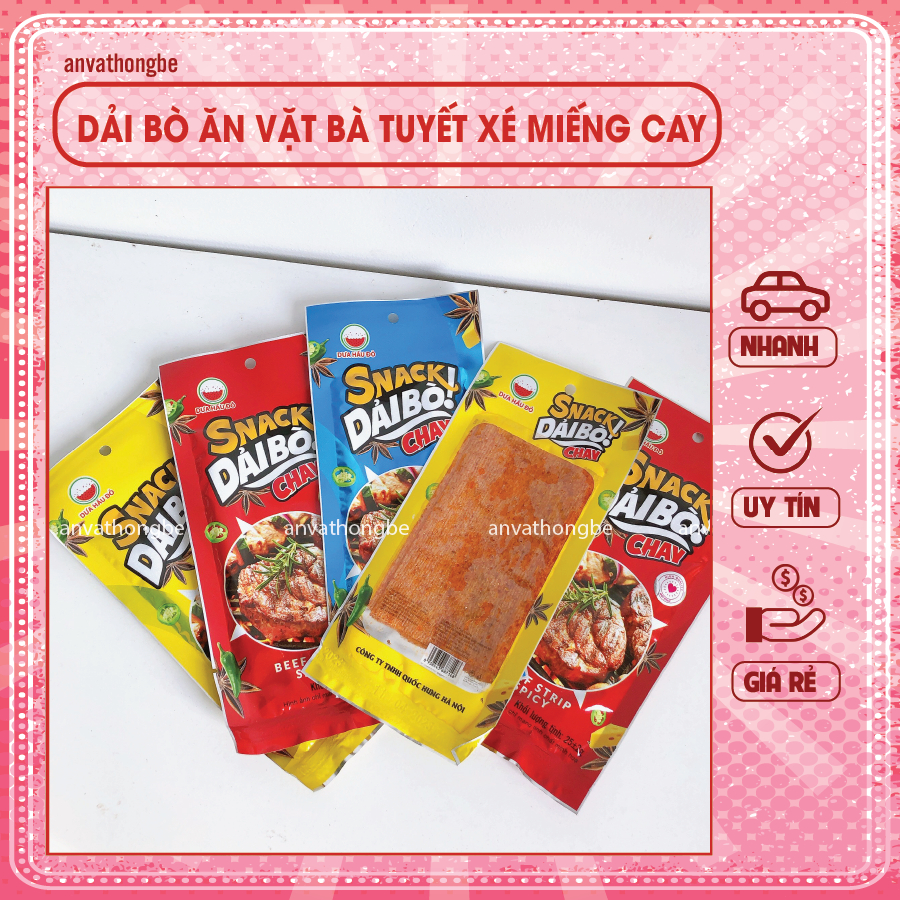 Snack dải bò chay ăn vặt bà tuyết
