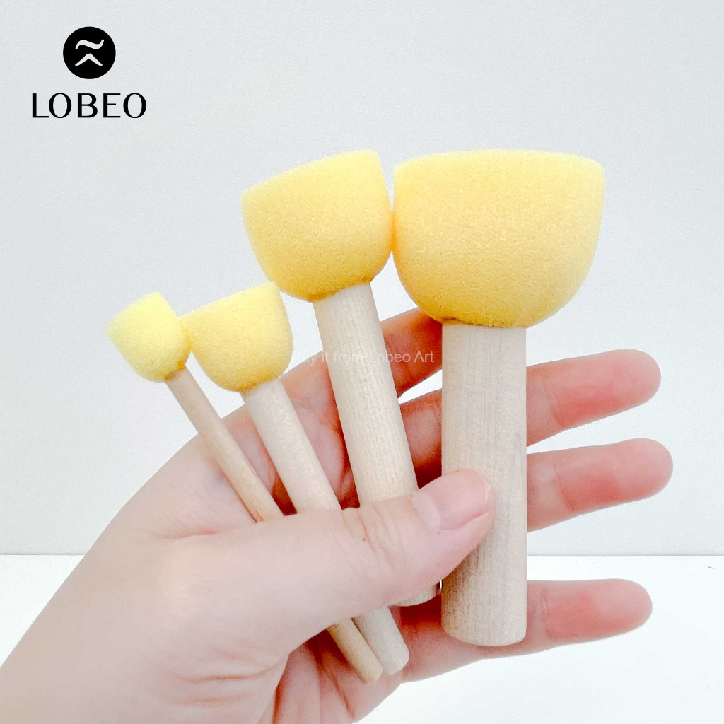 [LOBEO] Bộ 4 cây mút đầu tròn quét keo, tạo hiệu ứng Keep Smiling