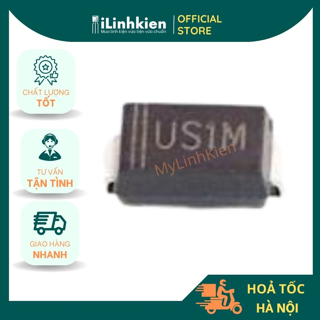HER107 US1M-SMA Diode xung 1A 1000V chất lượng cao túi 10 chiếc.