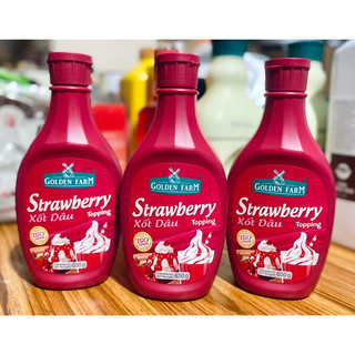 Sốt dâu golden farm chai 630g