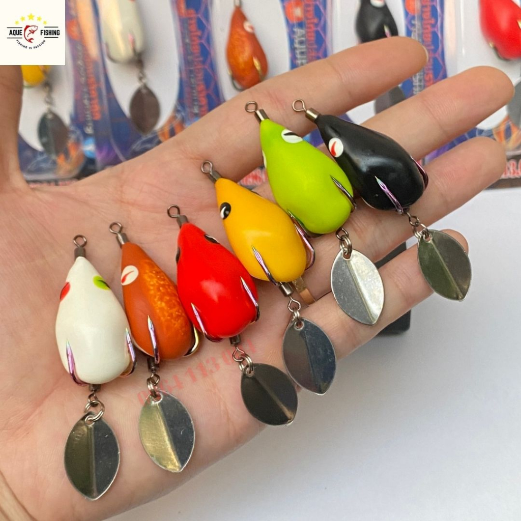 Mồi giả, Nhái hơi F35 mini lưỡi titan giá rẻ, dài 3,5cm nặng 6g - 8g, mồi giả câu lure cá lóc siêu nhạy aque fishing