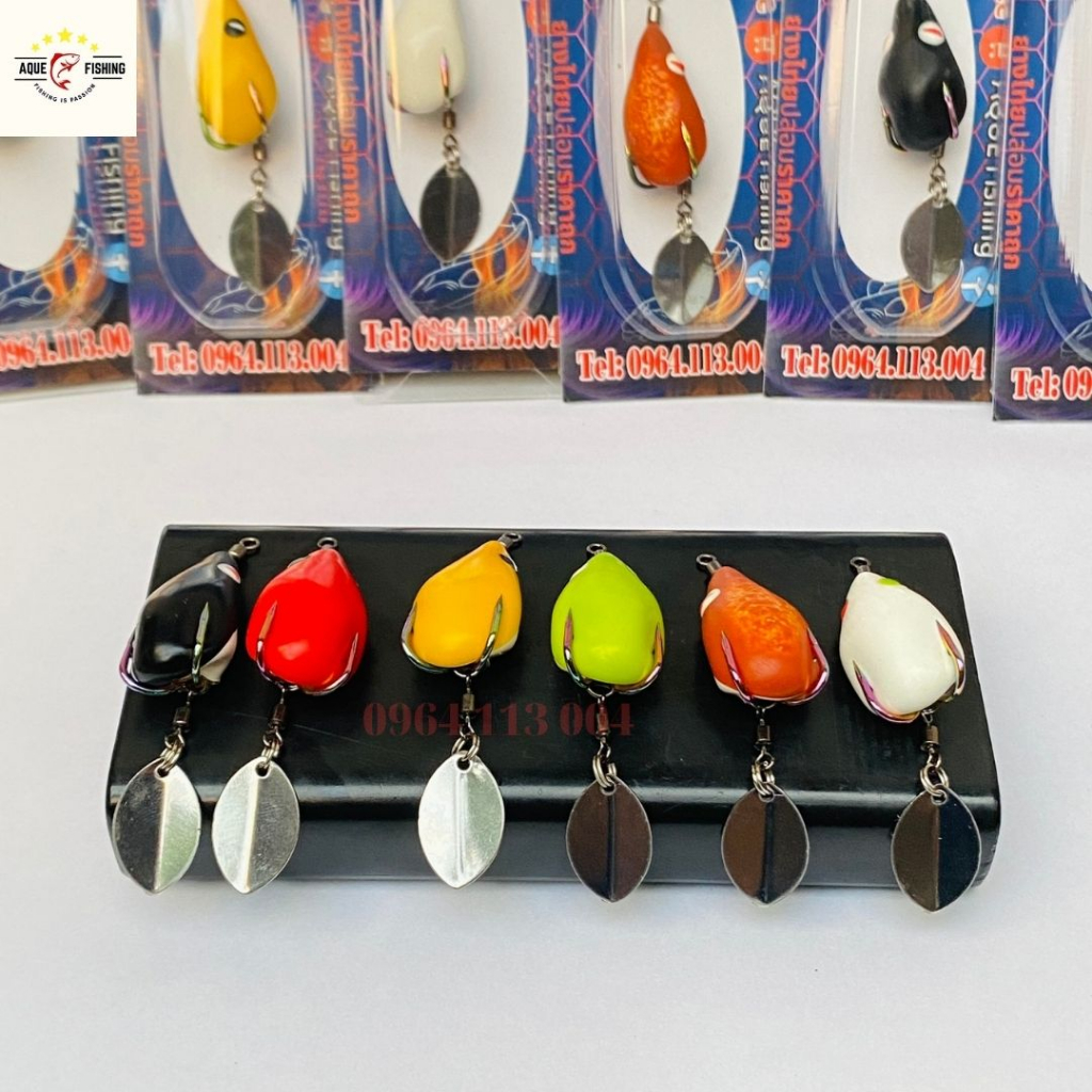 Mồi giả, Nhái hơi F35 mini lưỡi titan giá rẻ, dài 3,5cm nặng 6g - 8g, mồi giả câu lure cá lóc siêu nhạy aque fishing