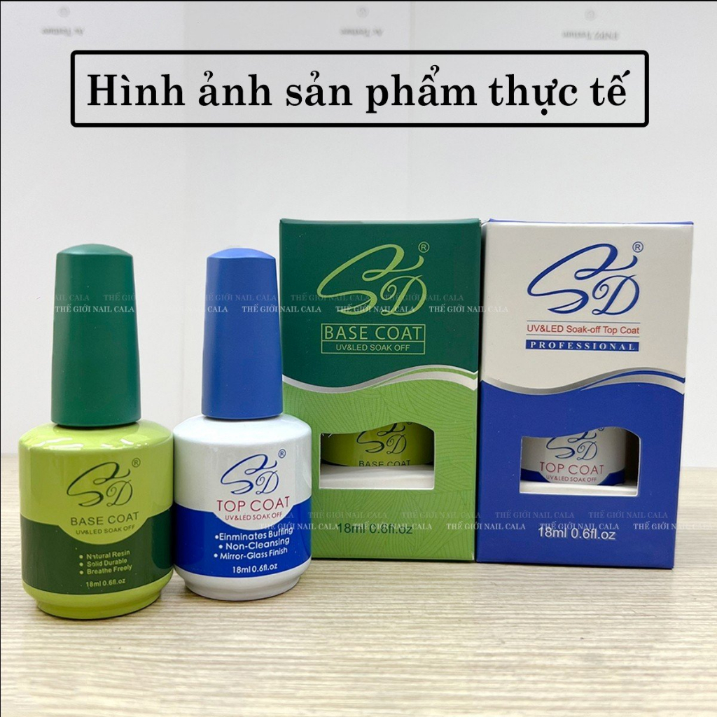 BASE TOP cường lực SD chính hãng - gel liên kết - top phủ bóng chuyên dụng cho nhà làm nail