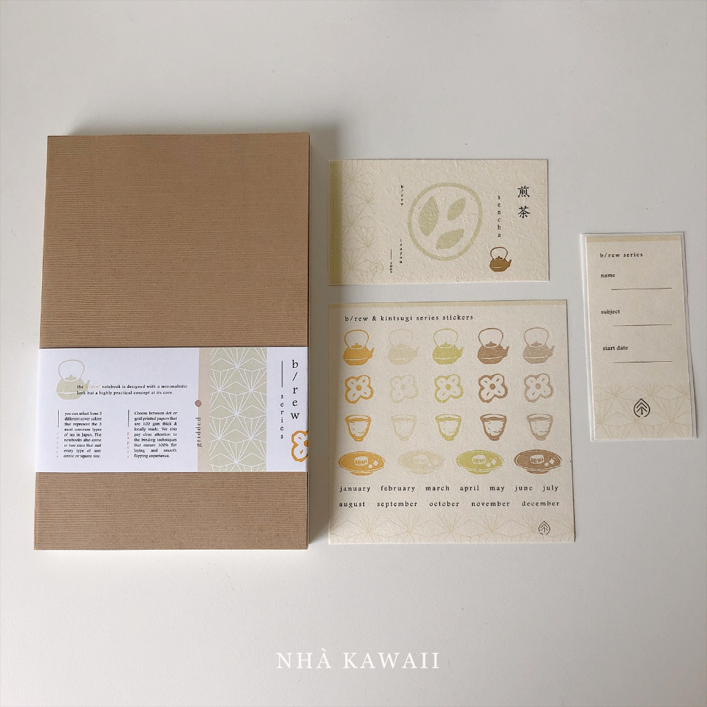Sổ tay journal Brew teayoushop phong cách Nhật Bản
