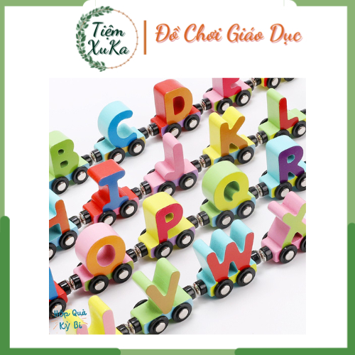 Đồ chơi tàu chở chữ cái, tàu chở số nam châm, đồ chơi tàu lắp ghép chữ và số size to tiêu chuẩn, đồ chơi giáo dục cho bé