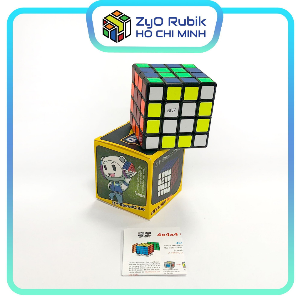 Rubik QiYi 4x4 Qiyuan W2 Black ( Sticker ) - Đồ Chơi Phát Triển Trí Tuệ - ZyO Rubik Hồ Chí Minh