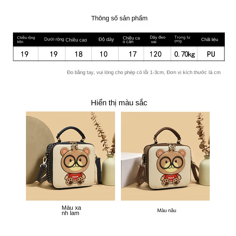 Túi đeo chéo nữ Bill Bear dễ thương Thời trang túi xách nữ