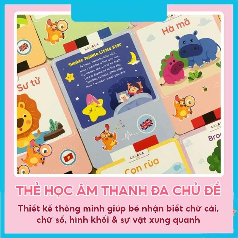Máy đọc viết Lalatalk 2in1 Flash card song ngữ Anh Việt cho bé - Miwako Việt Nam