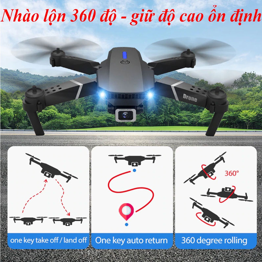 ❤New arrivals&Ready❤E88 Pro Drone 4K HD Camera Kép Có Định Vị 1080P WiFi Pin Khỏe Bay Xa 200M Máy bay