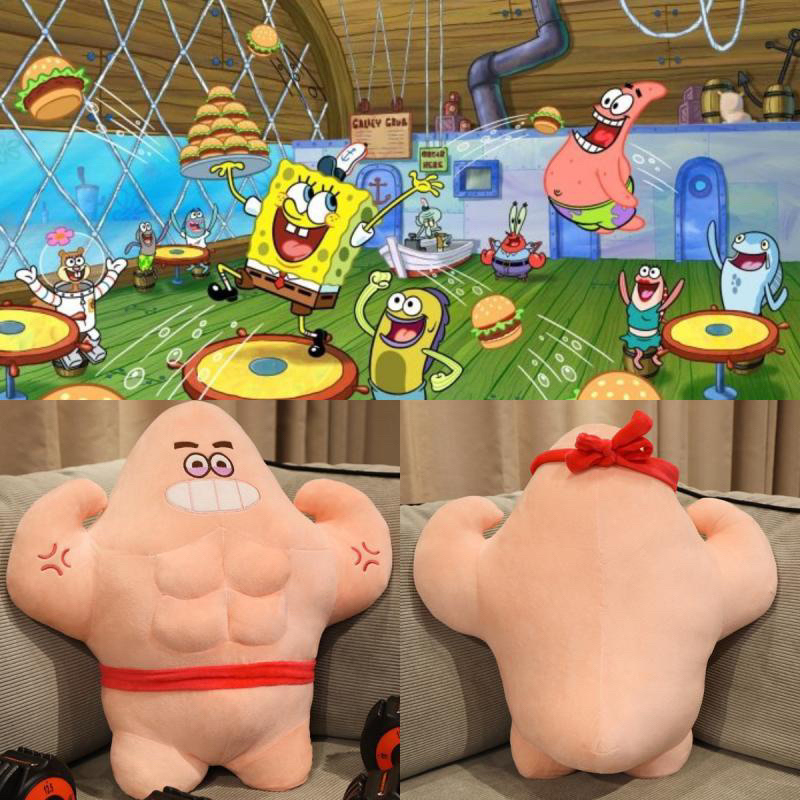Thú Bông Patrick Star SpongeBob Cơ Bắp Siêu Cute 2 Size Cho Bé