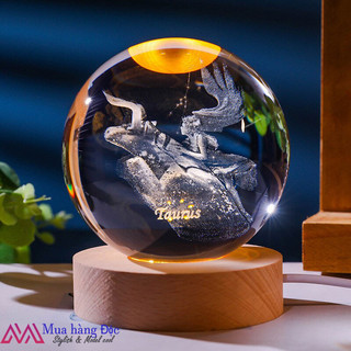 Quà tặng sinh nhật 🎁🎁🎁 Quả cầu pha lê đèn led 3d 12 Cung Hoàng Đạo