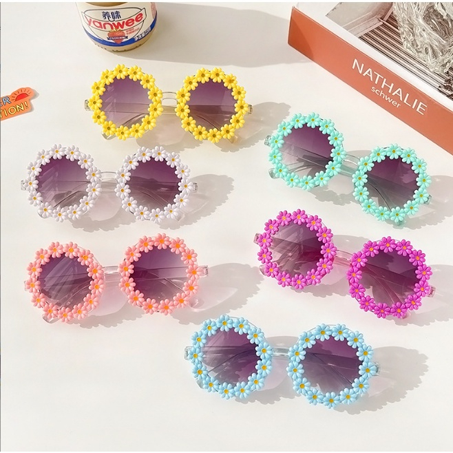 Kính Chống Nắng UV400 Tròng Hoa Tròn Phong Cách Thể Thao Mới Cho Bé Trai Và Gái