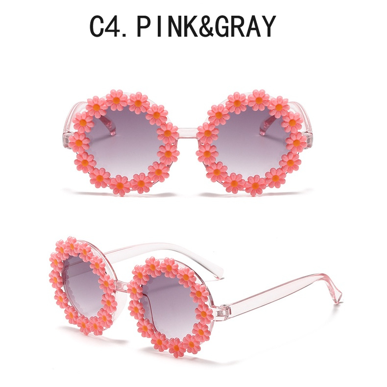 Kính Chống Nắng UV400 Tròng Hoa Tròn Phong Cách Thể Thao Mới Cho Bé Trai Và Gái
