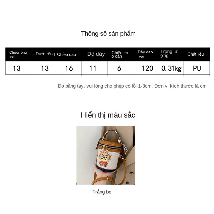 Túi đeo chéo nữ 2023 Gấu mới dễ thương Phim hoạt hình Túi Đeo Vai túi ví nữ