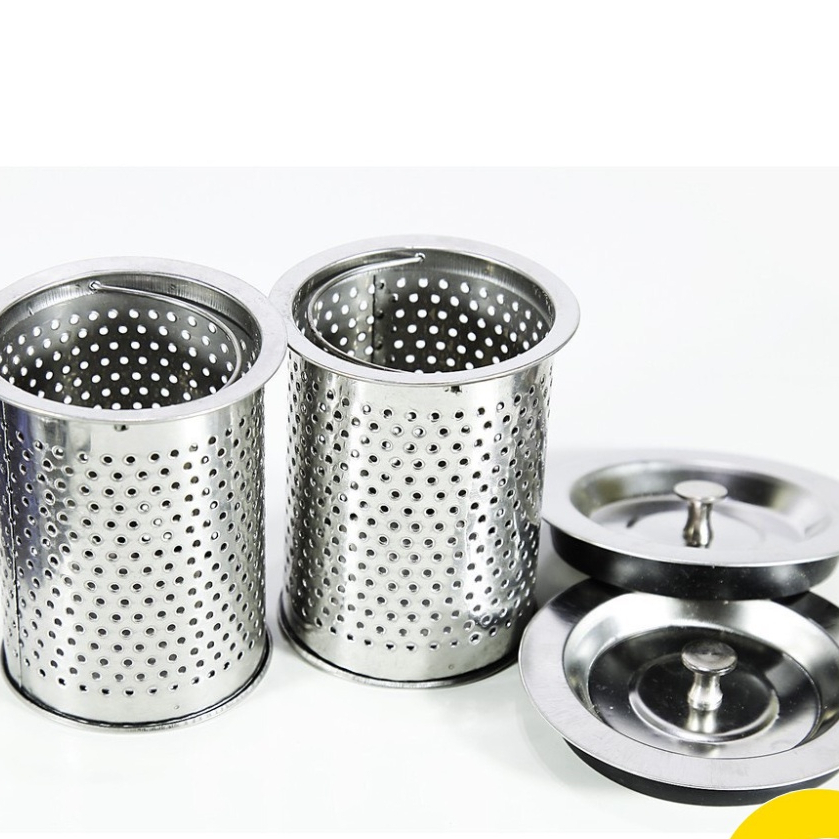 Bộ Giỏ Lọc Rác + Nắp Đậy Bồn Rửa Chén Bằng Inox cao cấp