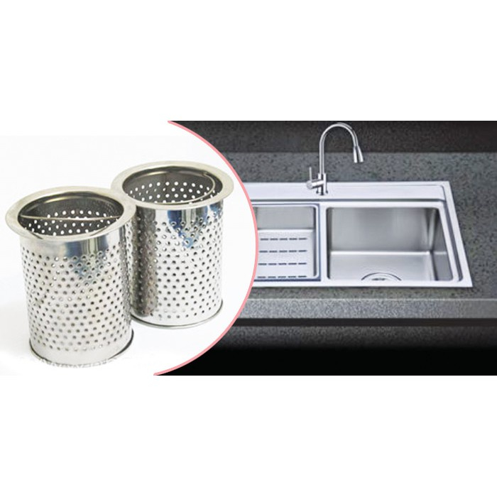 Bộ Giỏ Lọc Rác + Nắp Đậy Bồn Rửa Chén Bằng Inox cao cấp