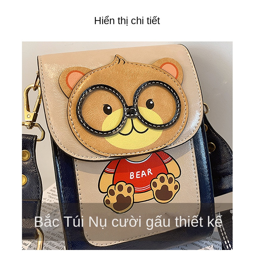 Túi điện thoại nữ Bill bear túi đeo chéo nữ tươi và mới qua bất Phong cách hoạt hình hợp thời trang