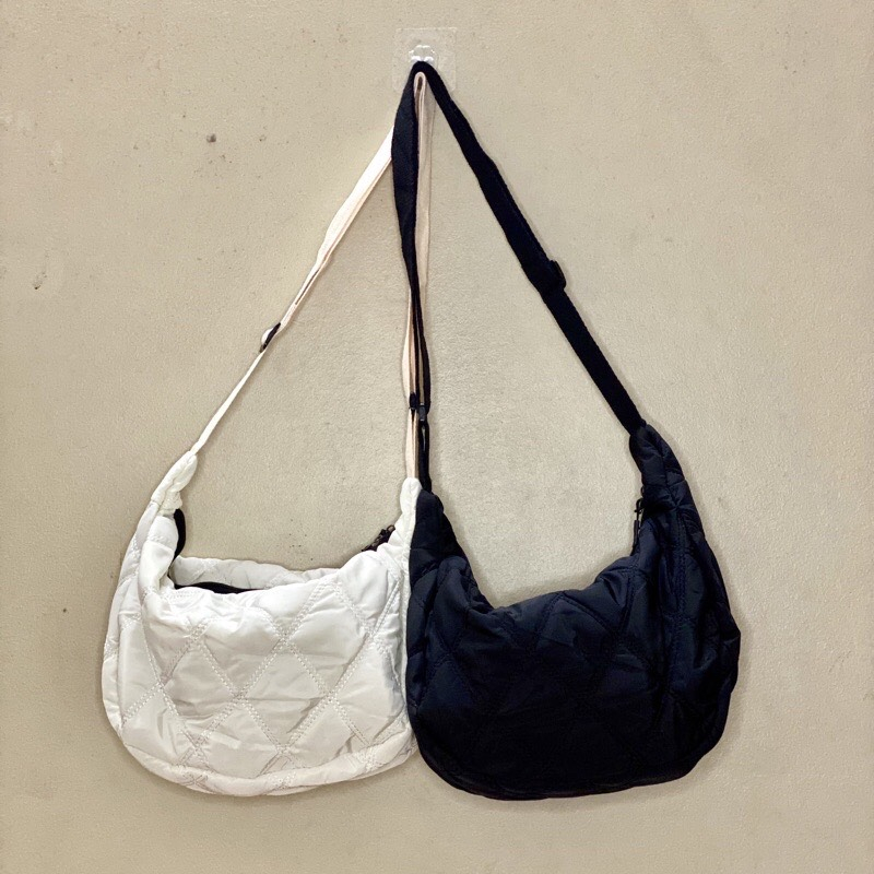 Túi xách nữ vải phao đeo chéo unisex, túi đeo vai trần trám phong cách Hàn Quốc