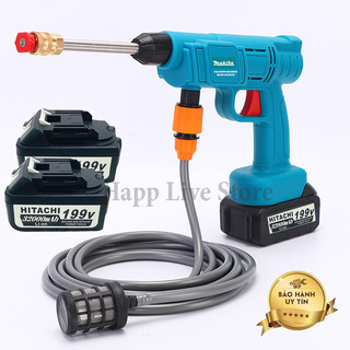  Máy rửa xe cầm tay dùng pin MAKITA Pin sạc 199V máy phun nước áp lực lớn xịt rửa điều hoà tiện lợi. 