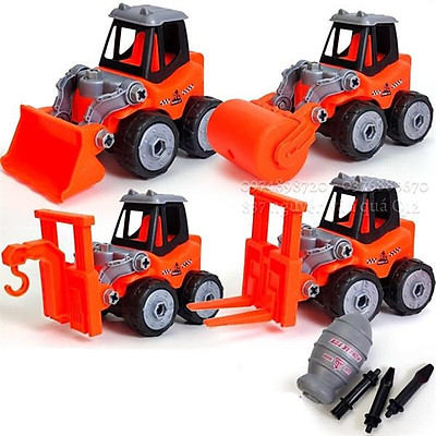 Đồ chơi Túi 4 xe công trình cho bé