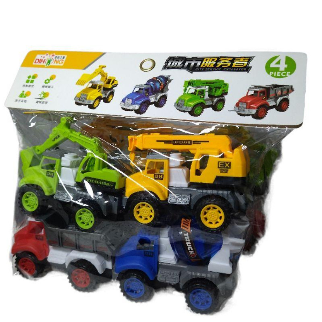 Đồ chơi Túi 4 xe công trình cho bé