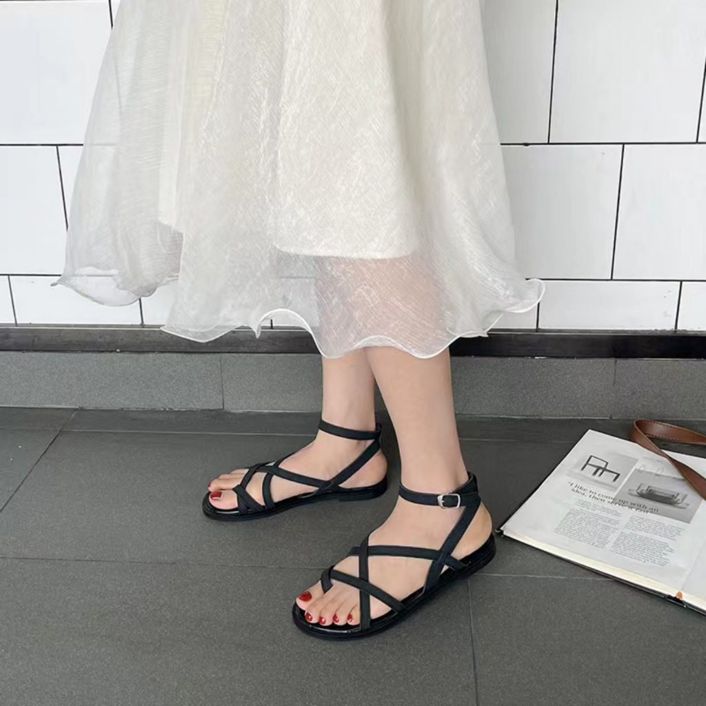 2023 Giày sandal nữ thấp OYY size lớn 35-42