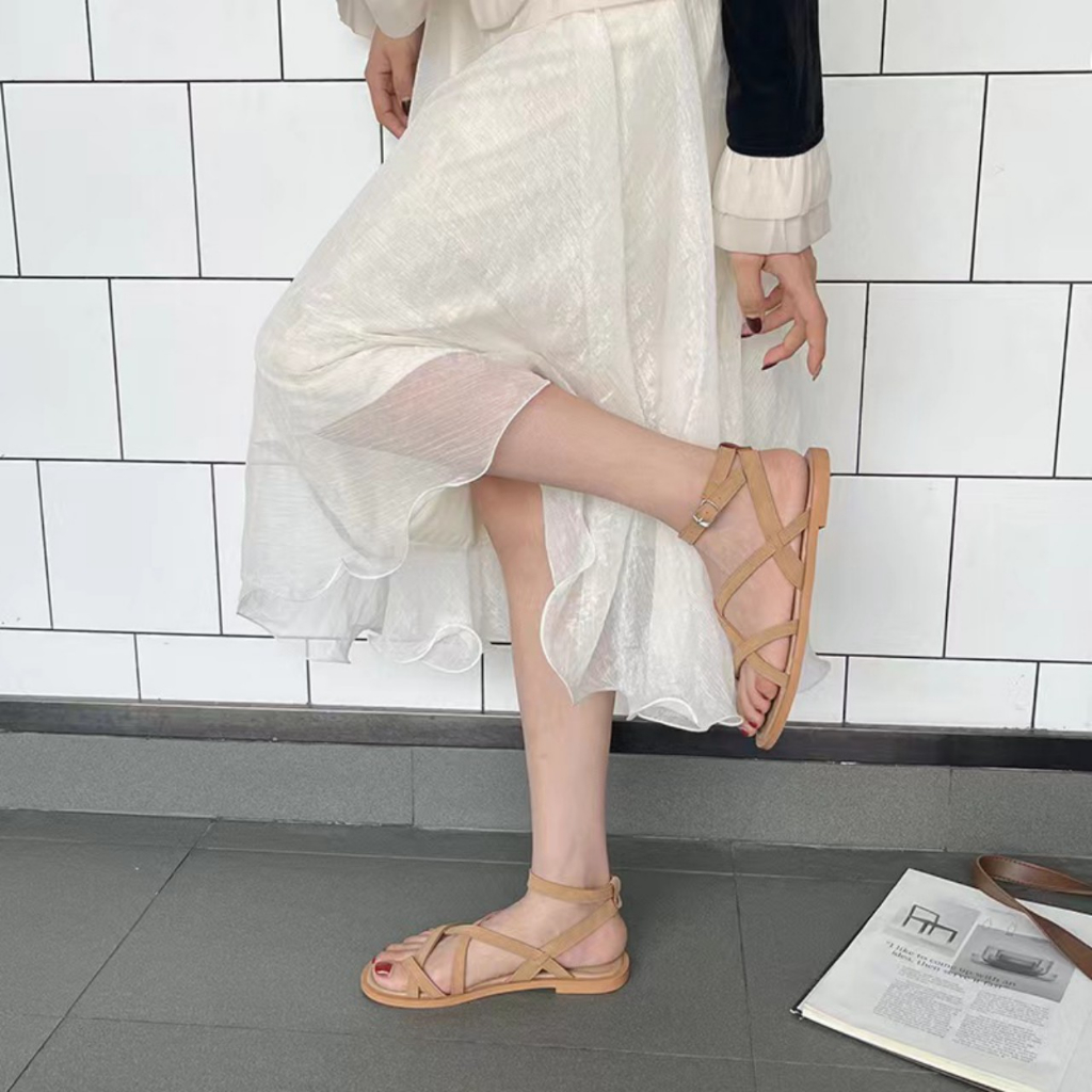 2023 Giày sandal nữ thấp OYY size lớn 35-42