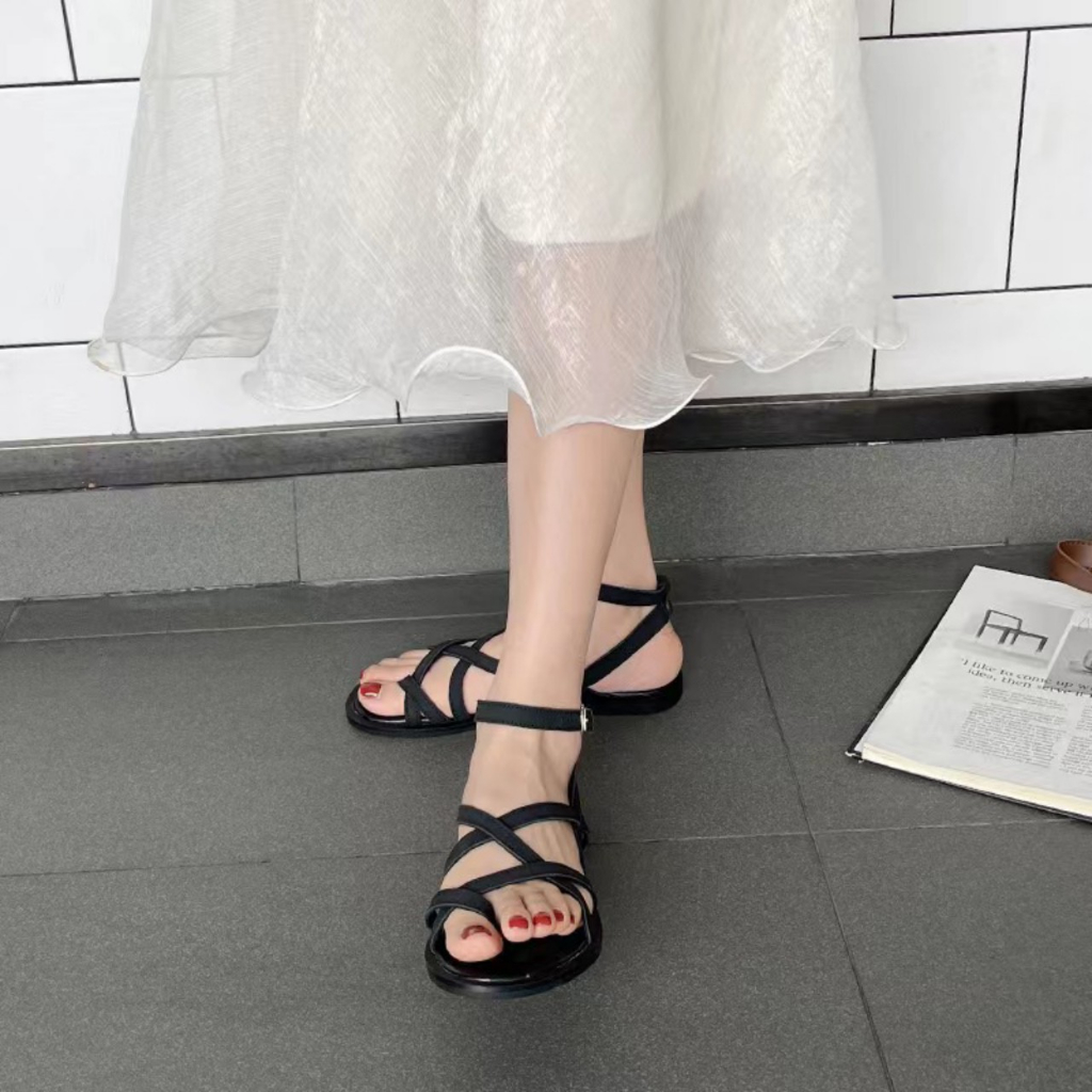 2023 Giày sandal nữ thấp OYY size lớn 35-42