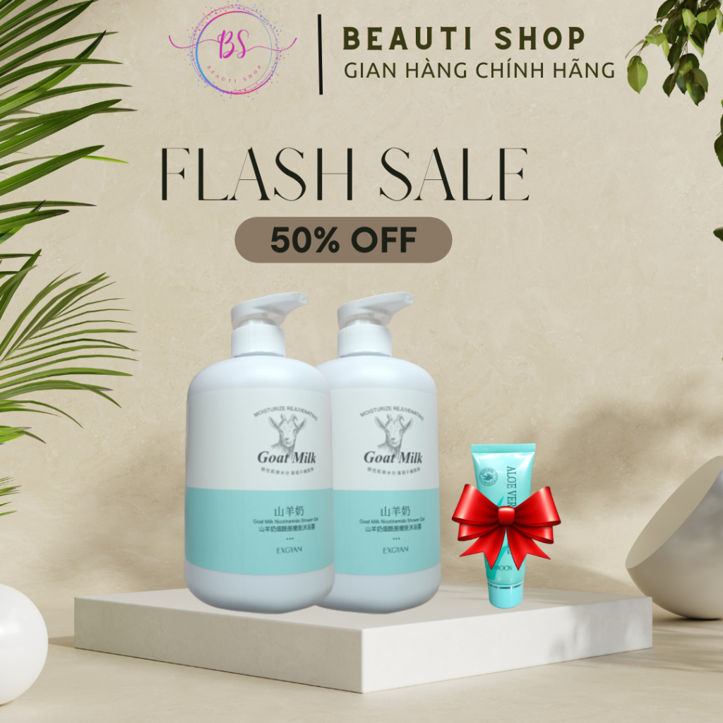 Sữa Tắm Dê Tẩy Tế Bào Chết, Dưỡng Ẩm Dưỡng Trắng Hằng Ngày Chiết Xuất Sữa Dê Goat Milk 800ml