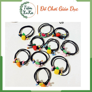 Sét 10 dây thun cột tóc trái cây