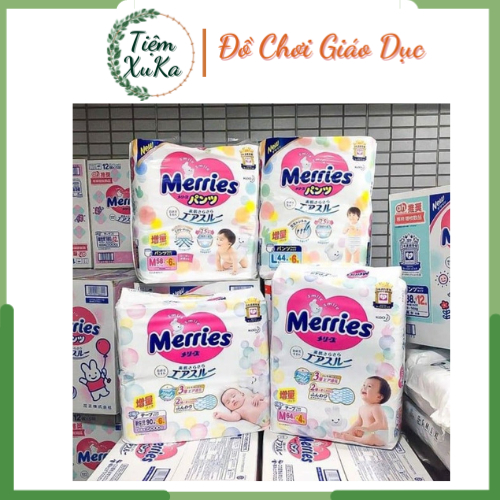 Tã - Bỉm Merries Cộng Miếng Nội Địa Nhật Bỉm Tả Meries Jumbo Quần Dán Size NB96/S88/M68/L58/M64/L50/XL44/XXL28/M58TC