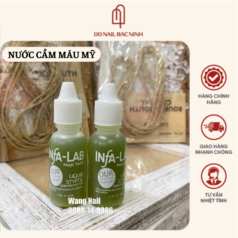 Nước cầm máu nail Infa-lab nhập Mỹ chính hãng - cầm máu nhanh trong vòng 3s (15ml)