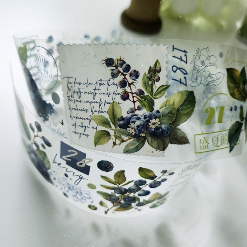 𝓚𝓻𝓲𝓼𝓷𝓪.𝓻𝓸𝓸𝓶 ♡ DTB studio- Chu kì 70cm cuộn băng dán hình quả "𝑩𝒍𝒖𝒆𝒃𝒆𝒓𝒓𝒚 𝒎𝒊𝒅𝒔𝒖𝒎𝒎𝒆𝒓"