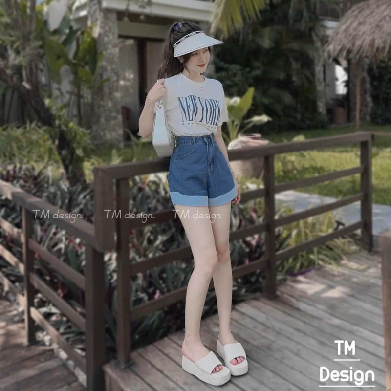 Set Bộ Thun Áo Phông NEW YORK Tay Ngắn Viền + Quần Short Đùi