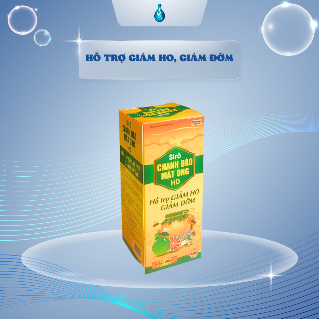 Siro CHANH ĐÀO MẬT ONG HD - giảm ho, đờm, hỗ trợ bổ phế, 100ml