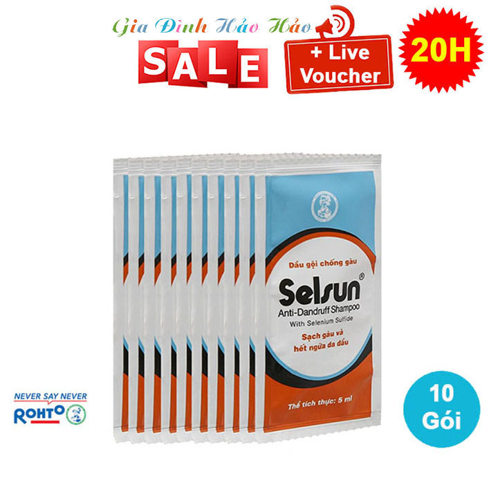 COMBO 10 GÓI DẦU GỘI CHỐNG GÀU SELSUN X 5ML - DATE MỚI 9/2025