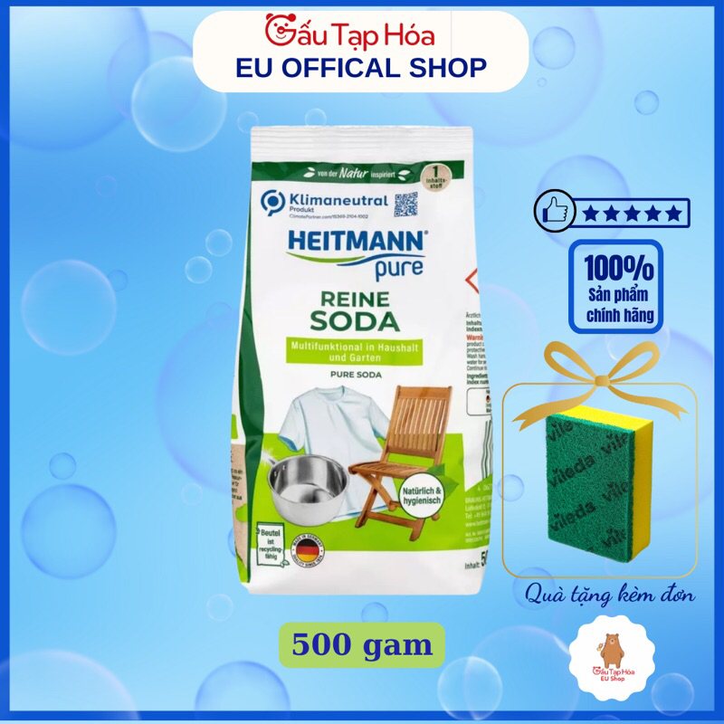 Bột Soda nguyên chất Heitmann tẩy rửa đa năng, nhập khẩu Đức
