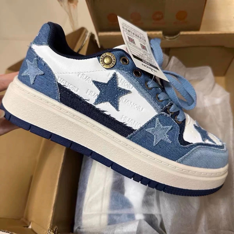 Giày thể thao độn đế HUANQIU cao cấp chính hãng, giày bánh mì nâng chiều cao cho nữ 3.7cm