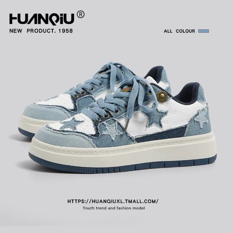 Giày thể thao độn đế HUANQIU cao cấp chính hãng, giày bánh mì nâng chiều cao cho nữ 3.7cm